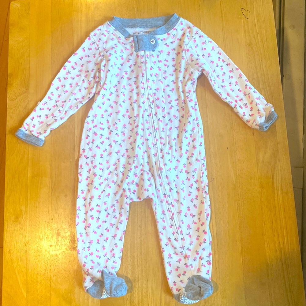 Burts Bees Baby floral 0-3 months footie